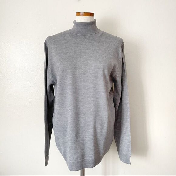 Zara Man Gray Turtle Neck pullover Sweater NWT Large - Picture 2 of 4